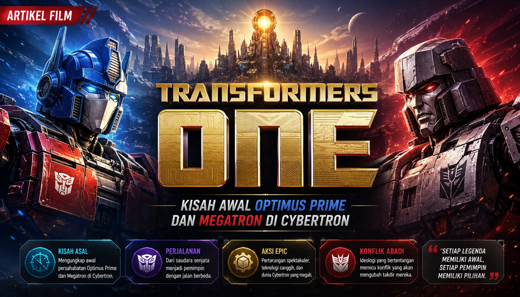 Transformers One, Kisah Awal Optimus Prime dan Megatron di Cybertron